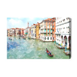 Peinture sur toile Gondoles Et Bâtiments À Venise – Image 2