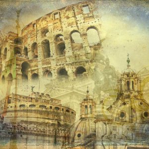Peinture sur toile Rome Dans Le Style Vintage – Image 1
