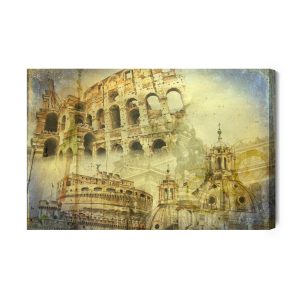 Peinture sur toile Rome Dans Le Style Vintage – Image 2