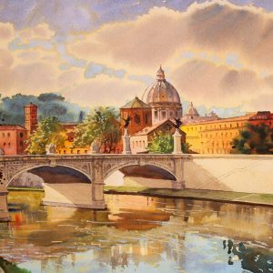Peinture sur toile Le Tibre À Rome – Image 1