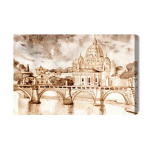 Peinture sur toile Rome Peinte À L'aquarelle – Image 2