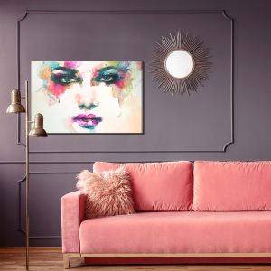 Peinture sur toile Visage De Femme Peint À L'aquarelle – Image 4