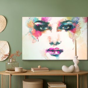 Peinture sur toile Visage De Femme Peint À L'aquarelle – Image 5