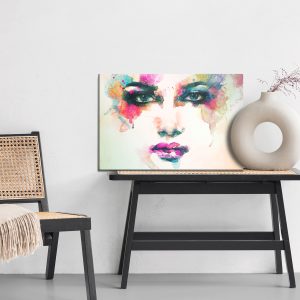 Peinture sur toile Visage De Femme Peint À L'aquarelle – Image 6
