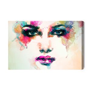 Peinture sur toile Visage De Femme Peint À L'aquarelle – Image 2