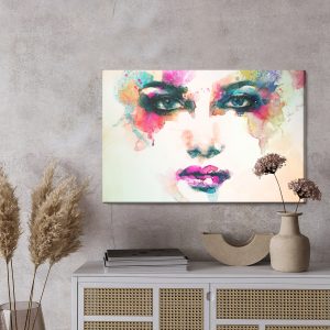 Peinture sur toile Visage De Femme Peint À L'aquarelle – Image 3