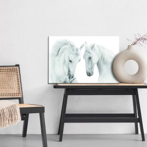 Peinture sur toile Deux Chevaux Blancs – Image 6