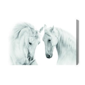 Peinture sur toile Deux Chevaux Blancs – Image 2
