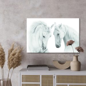 Peinture sur toile Deux Chevaux Blancs – Image 3