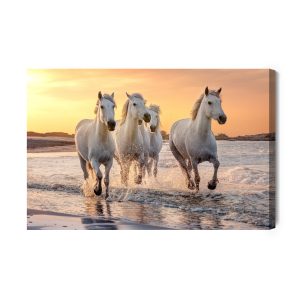 Peinture sur toile Chevaux Au Bord De La Méditerranée – Image 2