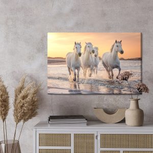 Peinture sur toile Chevaux Au Bord De La Méditerranée – Image 3