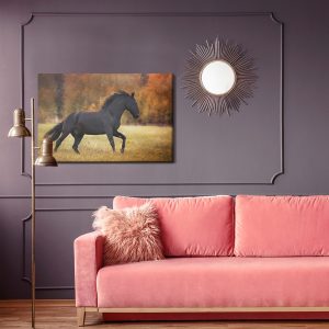 Peinture sur toile Cheval Noir Dans La Clairière – Image 4