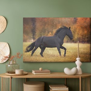 Peinture sur toile Cheval Noir Dans La Clairière – Image 5