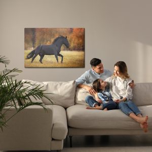 Peinture sur toile Cheval Noir Dans La Clairière – Image 7