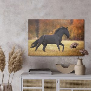 Peinture sur toile Cheval Noir Dans La Clairière – Image 3