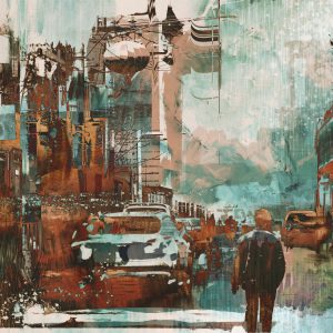 Peinture sur toile Ville Abstraite Colorée – Image 1