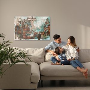 Peinture sur toile Ville Abstraite Colorée – Image 7