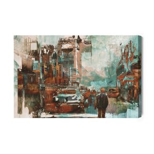 Peinture sur toile Ville Abstraite Colorée – Image 2