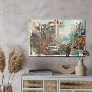 Peinture sur toile Ville Abstraite Colorée – Image 3