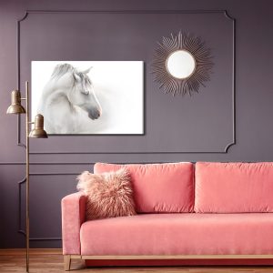 Peinture sur toile Un Cheval Blanc Dans Le Brouillard – Image 4