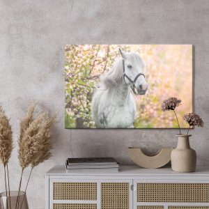Peinture sur toile Cheval Sur Fond De Fleurs – Image 3