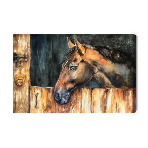 Peinture sur toile Un Cheval Dans La Cour – Image 2