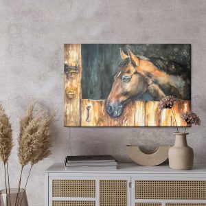 Peinture sur toile Un Cheval Dans La Cour – Image 3
