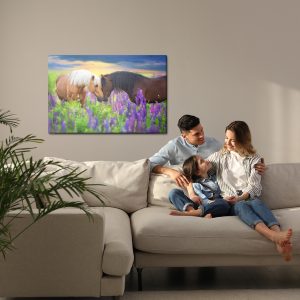 Peinture sur toile Chevaux Amoureux Des Fleurs – Image 7