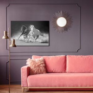 Peinture sur toile Chevaux En Noir Et Blanc – Image 4
