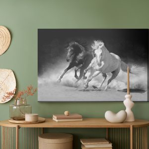 Peinture sur toile Chevaux En Noir Et Blanc – Image 5