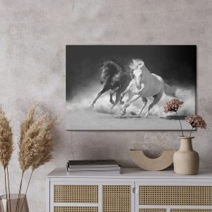 Peinture sur toile Chevaux En Noir Et Blanc – Image 3
