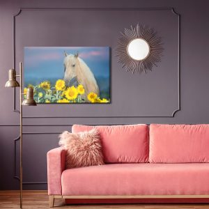 Peinture sur toile Cheval Et Tournesols – Image 4