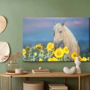 Peinture sur toile Cheval Et Tournesols – Image 5