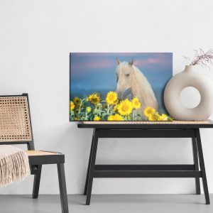 Peinture sur toile Cheval Et Tournesols – Image 6