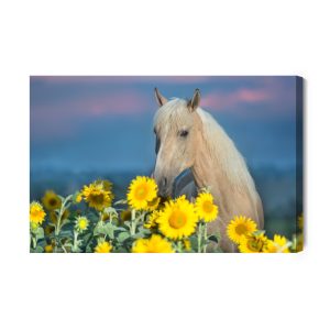 Peinture sur toile Cheval Et Tournesols – Image 2