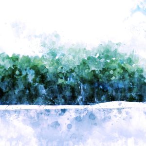 Peinture sur toile Forêt Abstraite - Aquarelle – Image 1