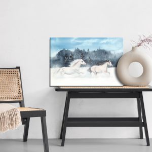 Peinture sur toile Chevaux Galopant Dans La Neige – Image 6