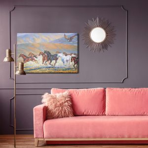 Peinture sur toile Chevaux Galopant Dans Les Montagnes – Image 4