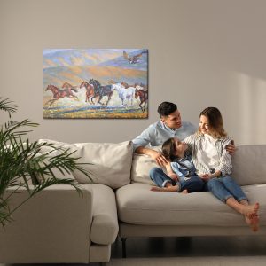 Peinture sur toile Chevaux Galopant Dans Les Montagnes – Image 7