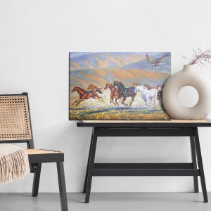 Peinture sur toile Chevaux Galopant Dans Les Montagnes – Image 6