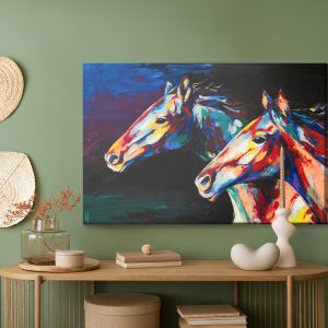 Peinture sur toile Chevaux Abstraits Colorés – Image 5
