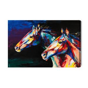 Peinture sur toile Chevaux Abstraits Colorés – Image 2
