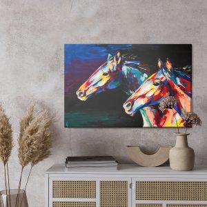 Peinture sur toile Chevaux Abstraits Colorés – Image 3