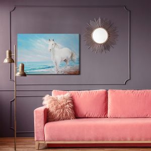 Peinture sur toile Cheval Blanc Au Bord De La Mer – Image 4