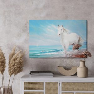 Peinture sur toile Cheval Blanc Au Bord De La Mer – Image 3