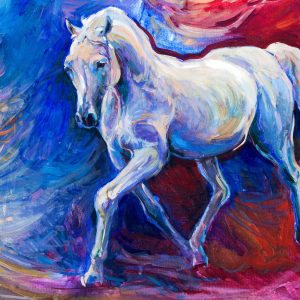 Peinture sur toile Cheval Sur Un Fond Abstrait – Image 1