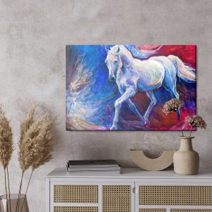 Peinture sur toile Cheval Sur Un Fond Abstrait – Image 3