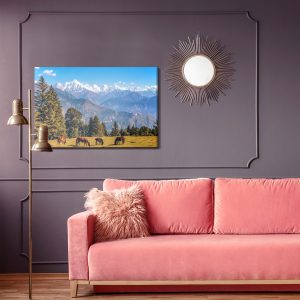 Peinture sur toile Chevaux Et Paysage De Montagne – Image 4