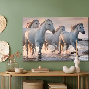 Peinture sur toile Chevaux Blancs Dans La Mer – Image 5