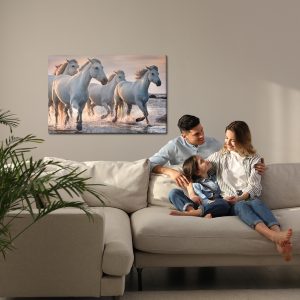 Peinture sur toile Chevaux Blancs Dans La Mer – Image 7